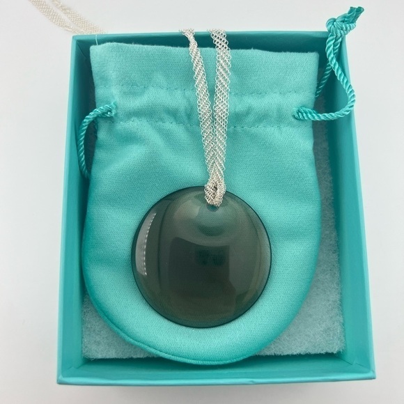RARE Tiffany & Co. 50mm Smoky Quartz Disc Mesh Necklace Elsa Peretti 🤎 - Picture 1 of 8